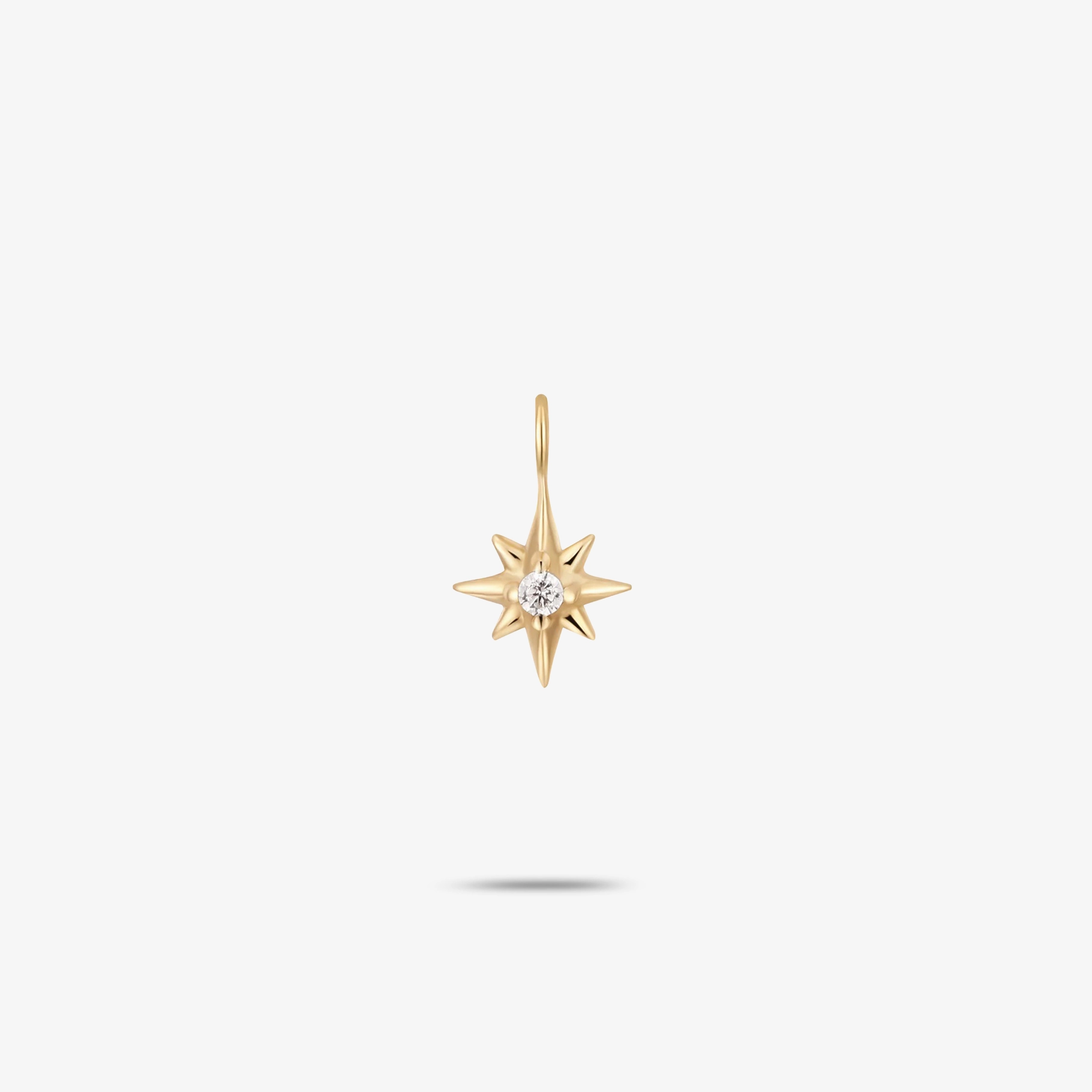 Fashionable Glow Amare Wear Petite 14k Solid Gold North Star Diamond Charm