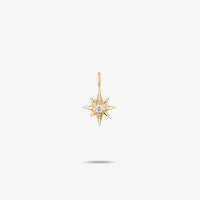 Fashionable Glow Amare Wear Petite 14k Solid Gold North Star Diamond Charm