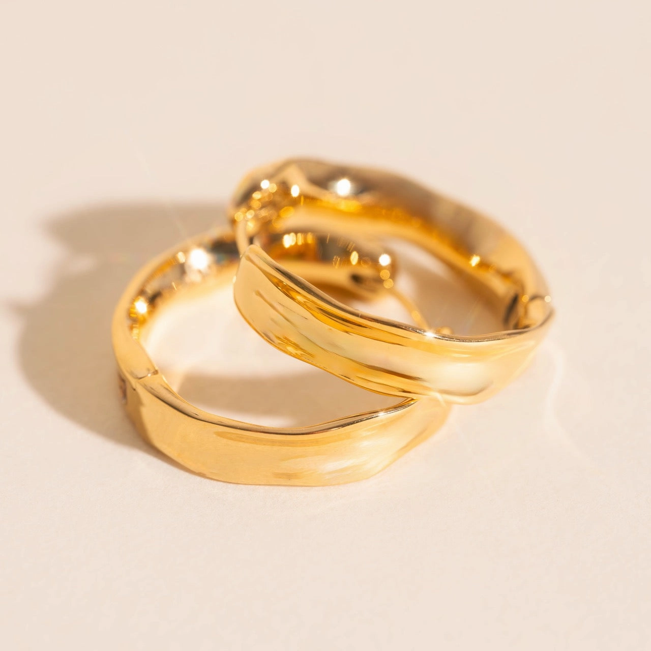 Lush Accent Radiant Radiance Bangle Rounded Huggie Hoop Earrings