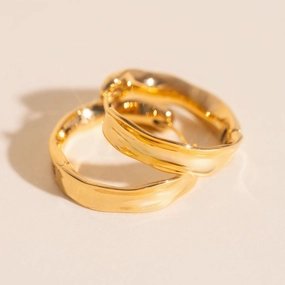 Lush Accent Radiant Radiance Bangle Rounded Huggie Hoop Earrings