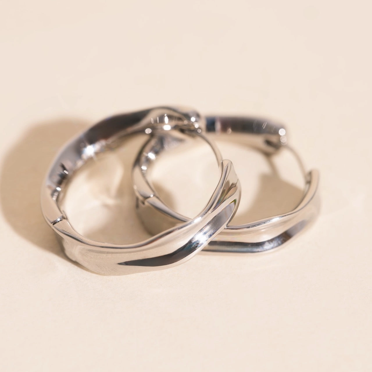 Crystal Clear Bangle Rounded Huggie Hoop Earrings