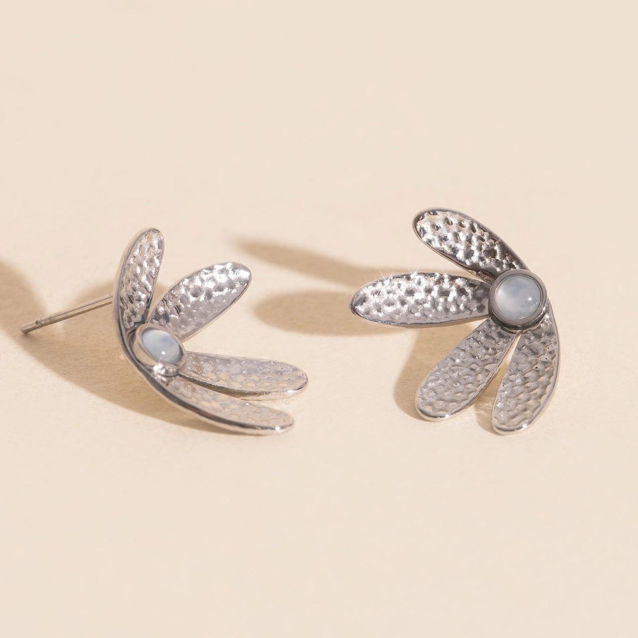 Mini Half Bloomed Stud Earrings Luxurious Finish