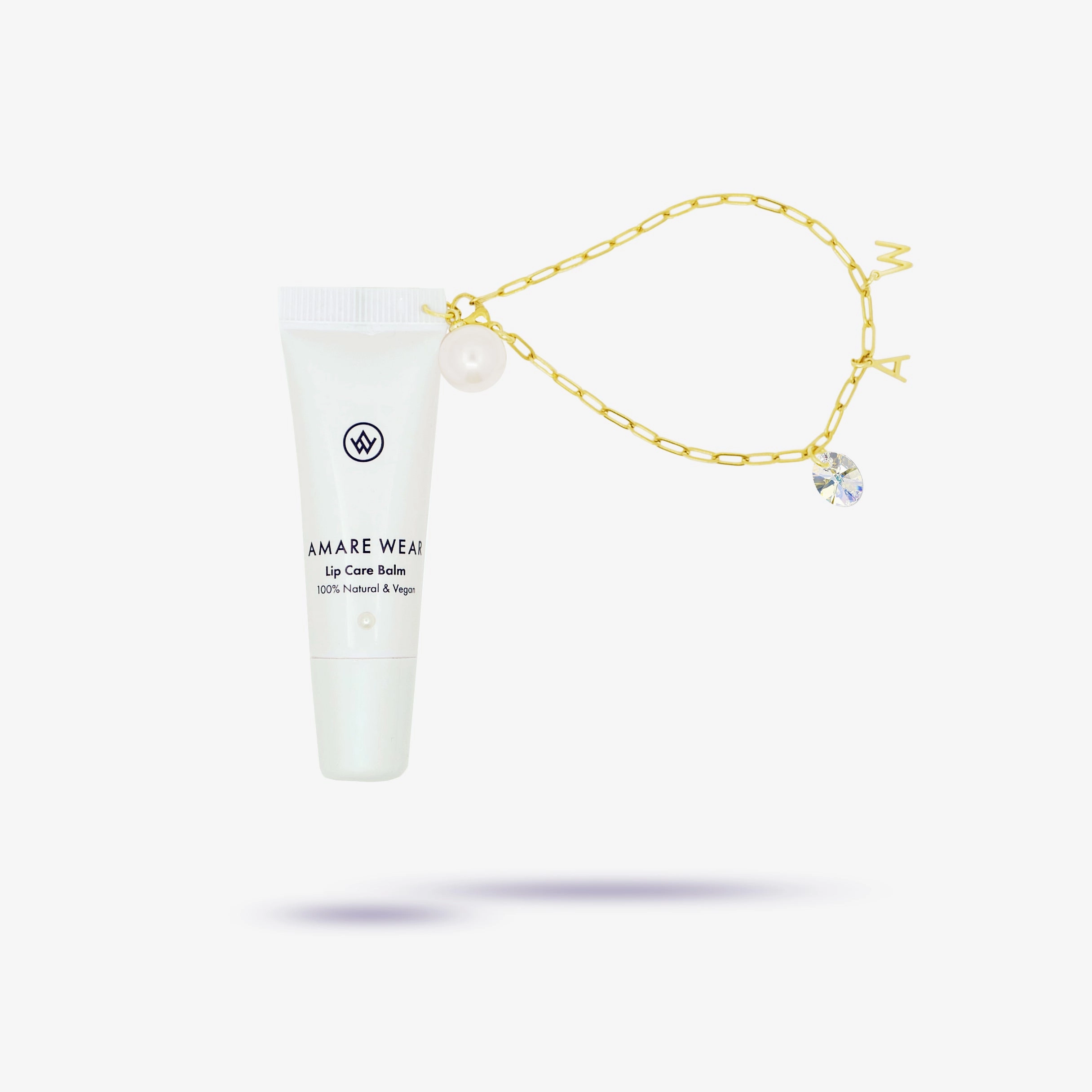 Luxury Cashmere-soft Clear Balm   Initial & Swarovski? Crystal Shiny Pop Gleaming Form