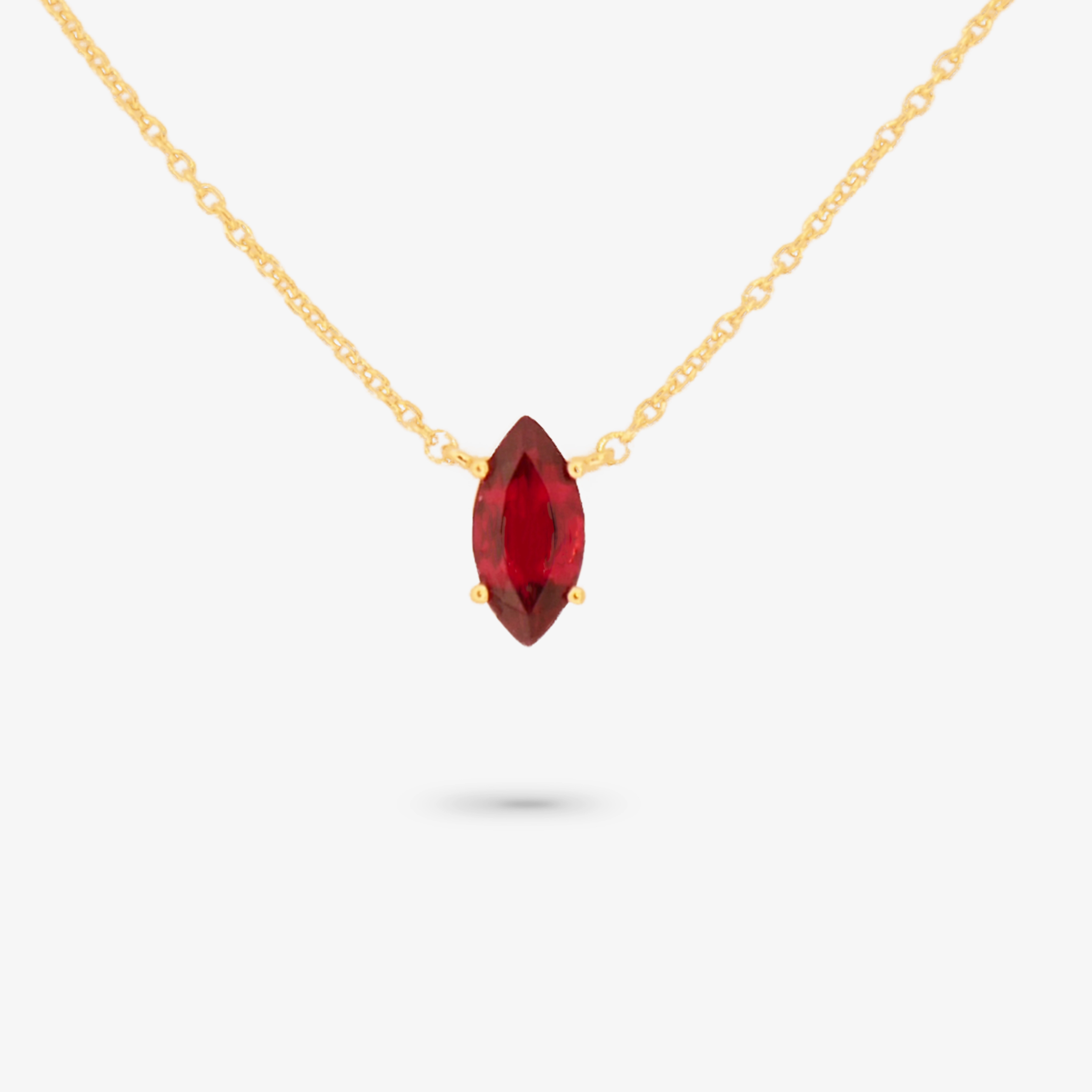 Romantic Moment Fresh Highlight Amare Wear January Marquise Birthstone Necklace Garnet