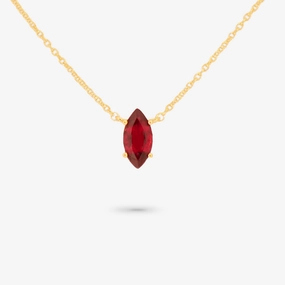 Romantic Moment Fresh Highlight Amare Wear January Marquise Birthstone Necklace Garnet