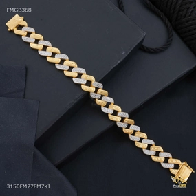 Luxury Dimond by Dimond Gold Plated Bracelet  for Men - FMGB368 Just Dropped Fast View