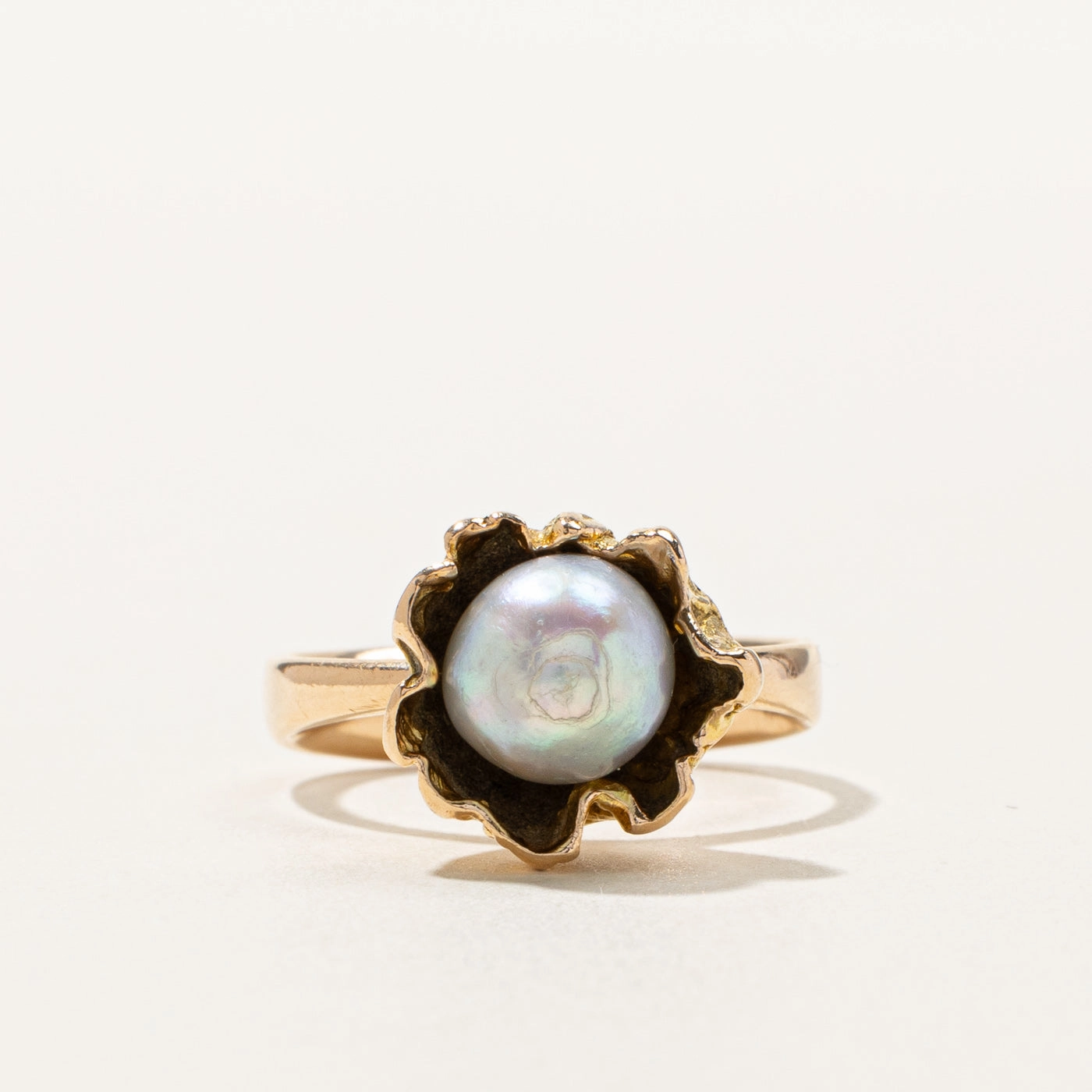 High Set Baroque Pearl Ring | SZ 6.5 | Delicate Highlight Graceful Touch