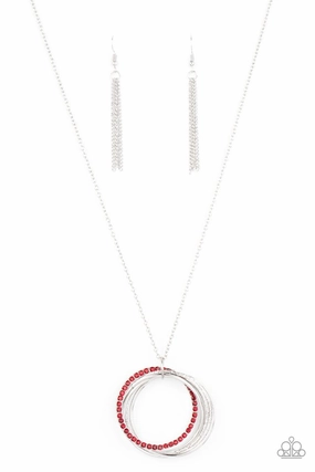 Petite Present Timeless Highlight Paparazzi Accessories ?Harmonic Halos - Red Necklace? Flat Rate Ship $4.50?
