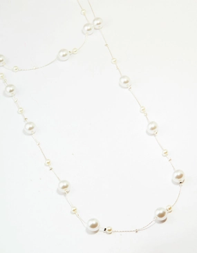 Splendid Adornment Silver Pearl Layered Necklace