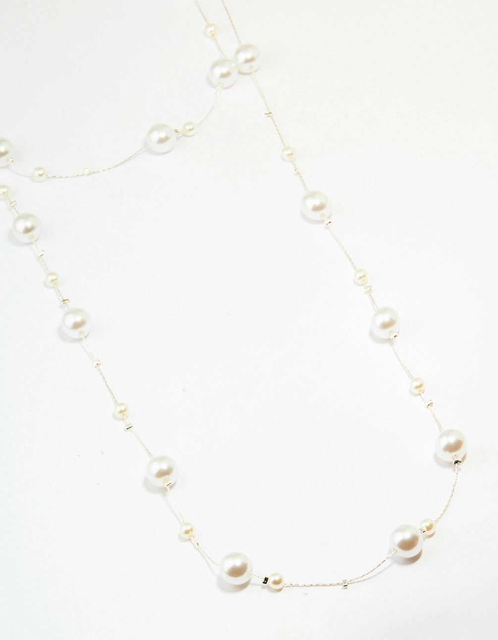 Splendid Adornment Silver Pearl Layered Necklace