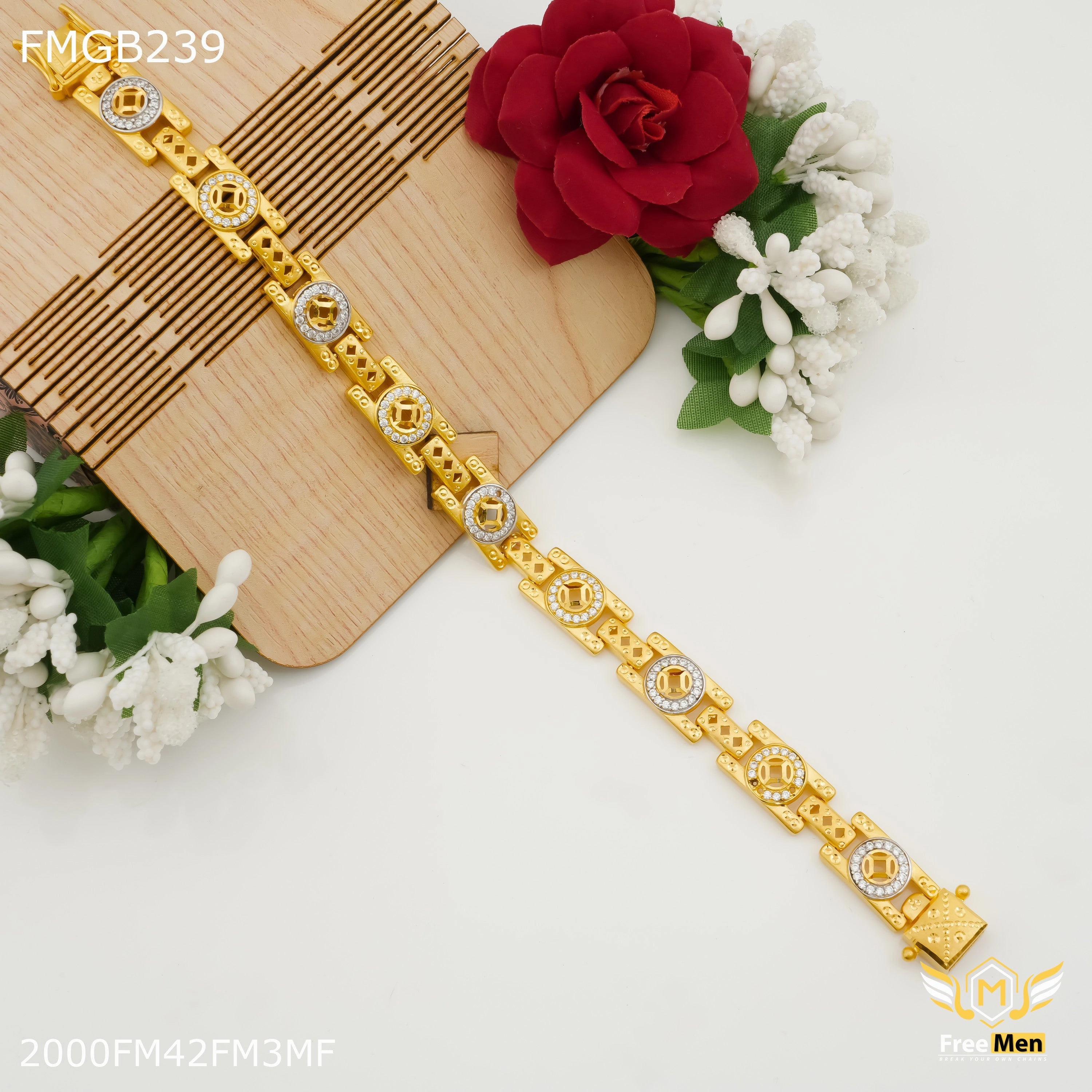 Overnight Success Freemen Round Ad Casting Bracelet for Men - FMGB239