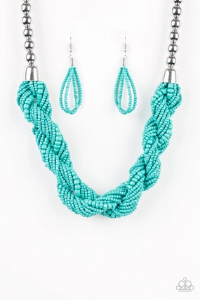 Bold Choice Paparazzi Accessories ? Savannah Surfin - Blue Necklace?Flat Rate Ship $4.50?