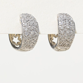 Camera Focus Statement Accent 10K Diamond Cluster Huggie Earrings | 0.27ctw