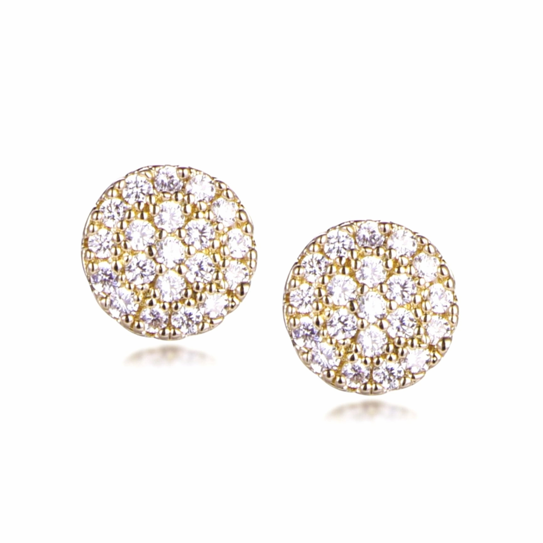 Grand Adornment Seasonal Accent Sterling Silver Round Micropave Stud Earrings