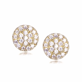 Grand Adornment Seasonal Accent Sterling Silver Round Micropave Stud Earrings