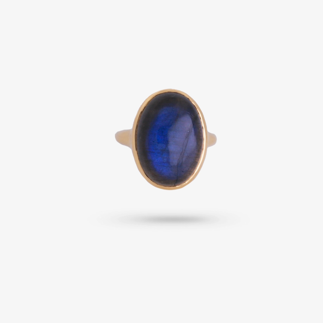 Casual Structure Traditional Design Men's ? All Gender Cocktail Labradorite Stone Ring