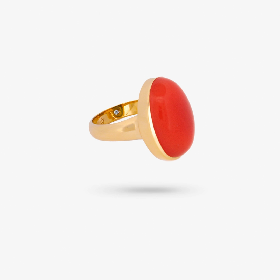 Handcrafted Accent Fashion Design Men's ? All Gender Cocktail Red Onyx Stone Ring