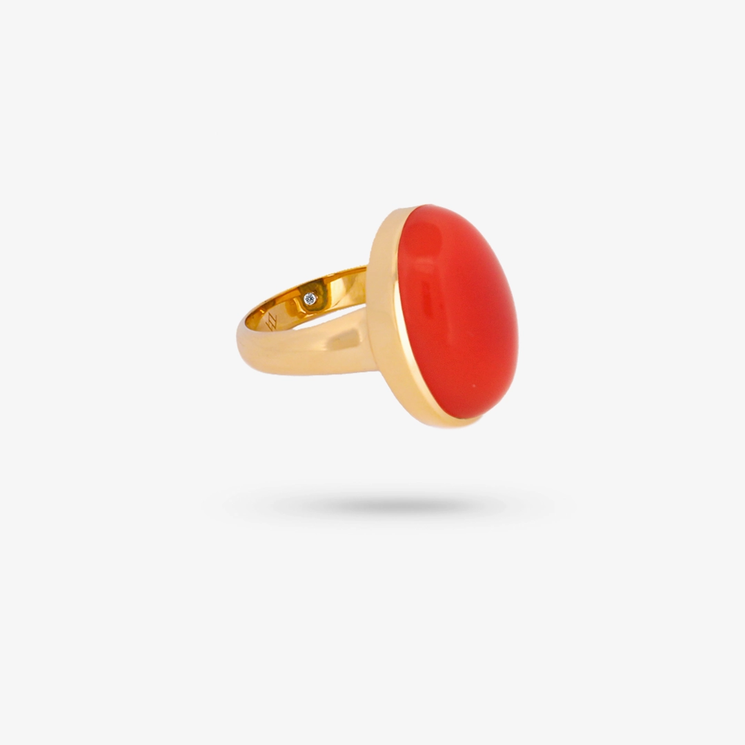 Custom Token Monochrome Style Men's ? All Gender Cocktail Red Onyx Stone Ring
