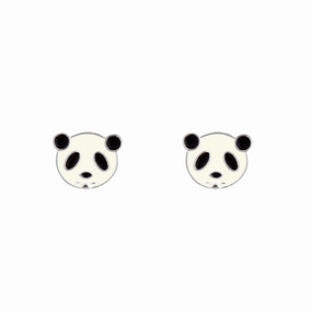 Mini Panda Face Stud Earrings Ornate Aesthetic