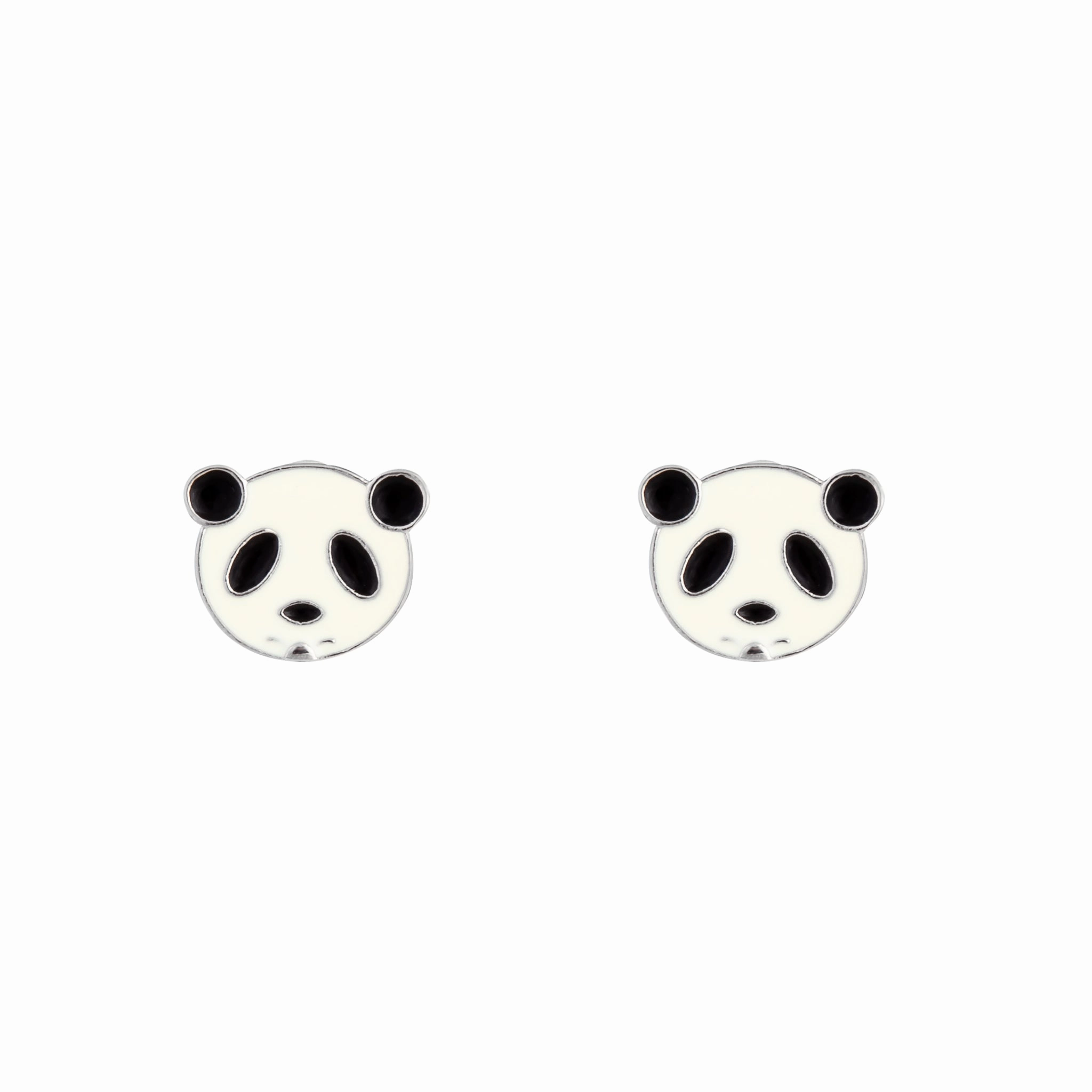 Mini Panda Face Stud Earrings Ornate Aesthetic