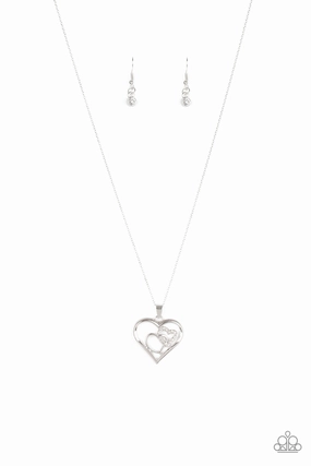 High-End Adornment Paparazzi Accessories ?Cupid Charm - White Necklace? Flat Rate Ship $4.50?