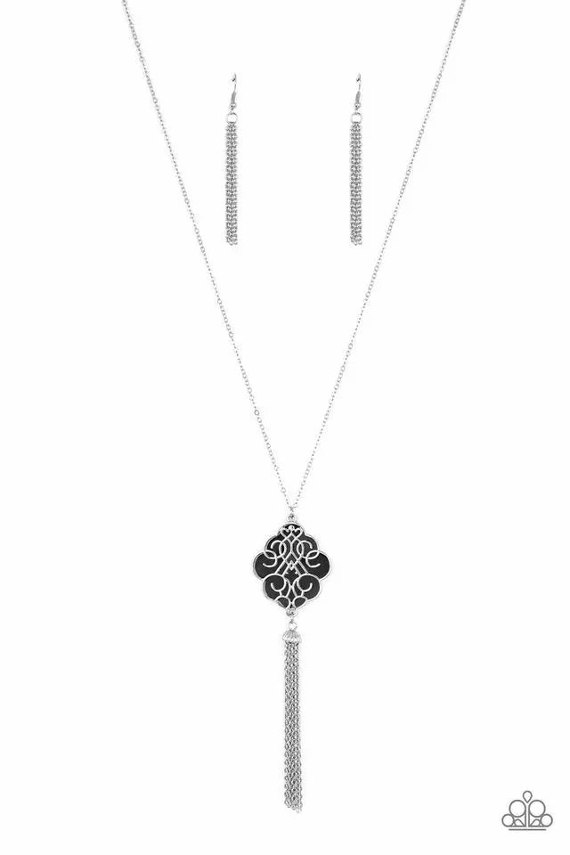 Elegant Gift Paparazzi Accessories ?Malibu Mandala - Black Necklace? Flat Rate Ship $4.50?