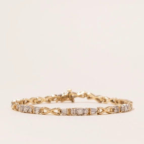Chic Shape Mixed Cut Diamond Tennis Bracelet | 0.65ctw | 7"