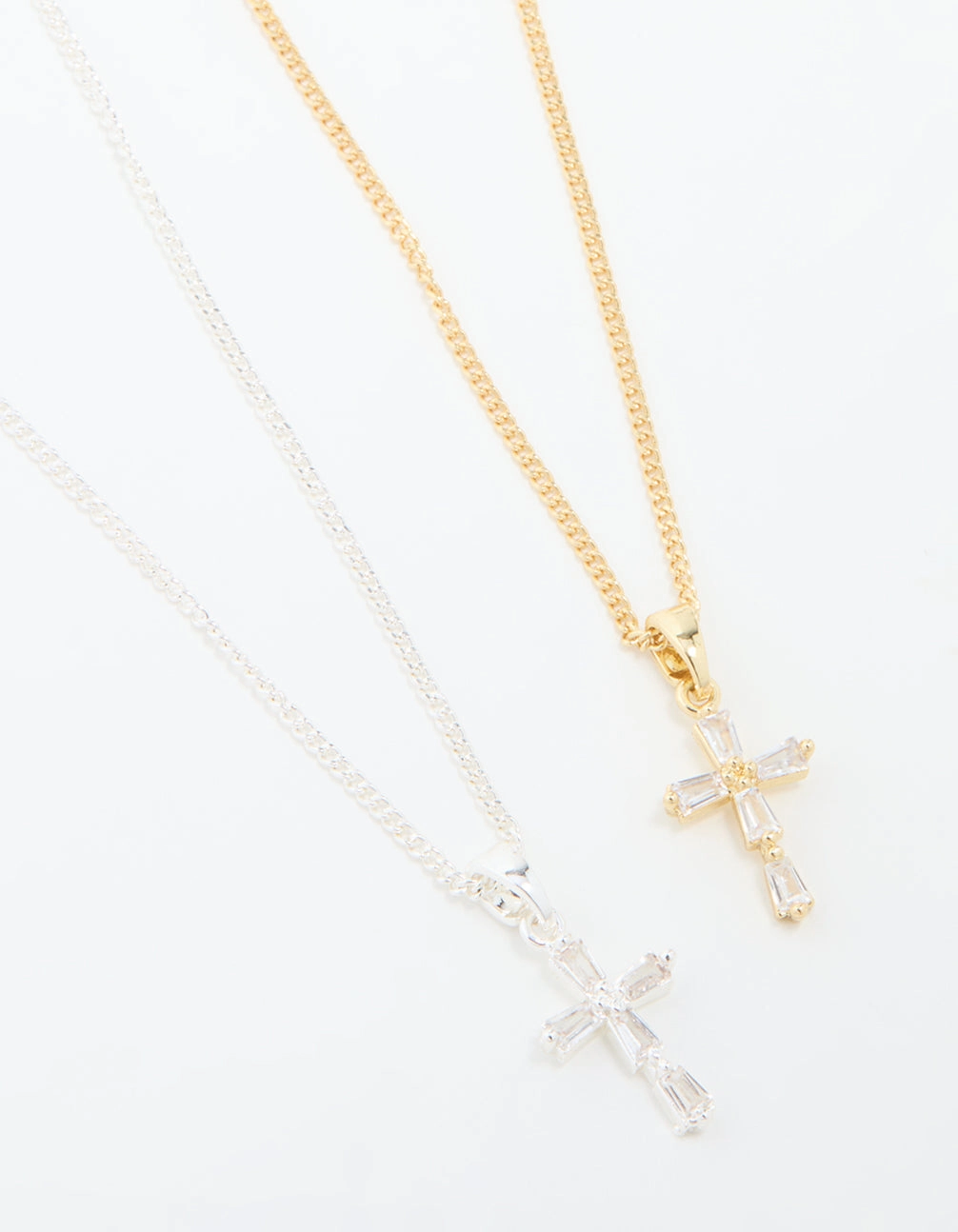 Mixed Metal Cubic Zirconia Cross Pendant Necklace Pack Fantastic Item