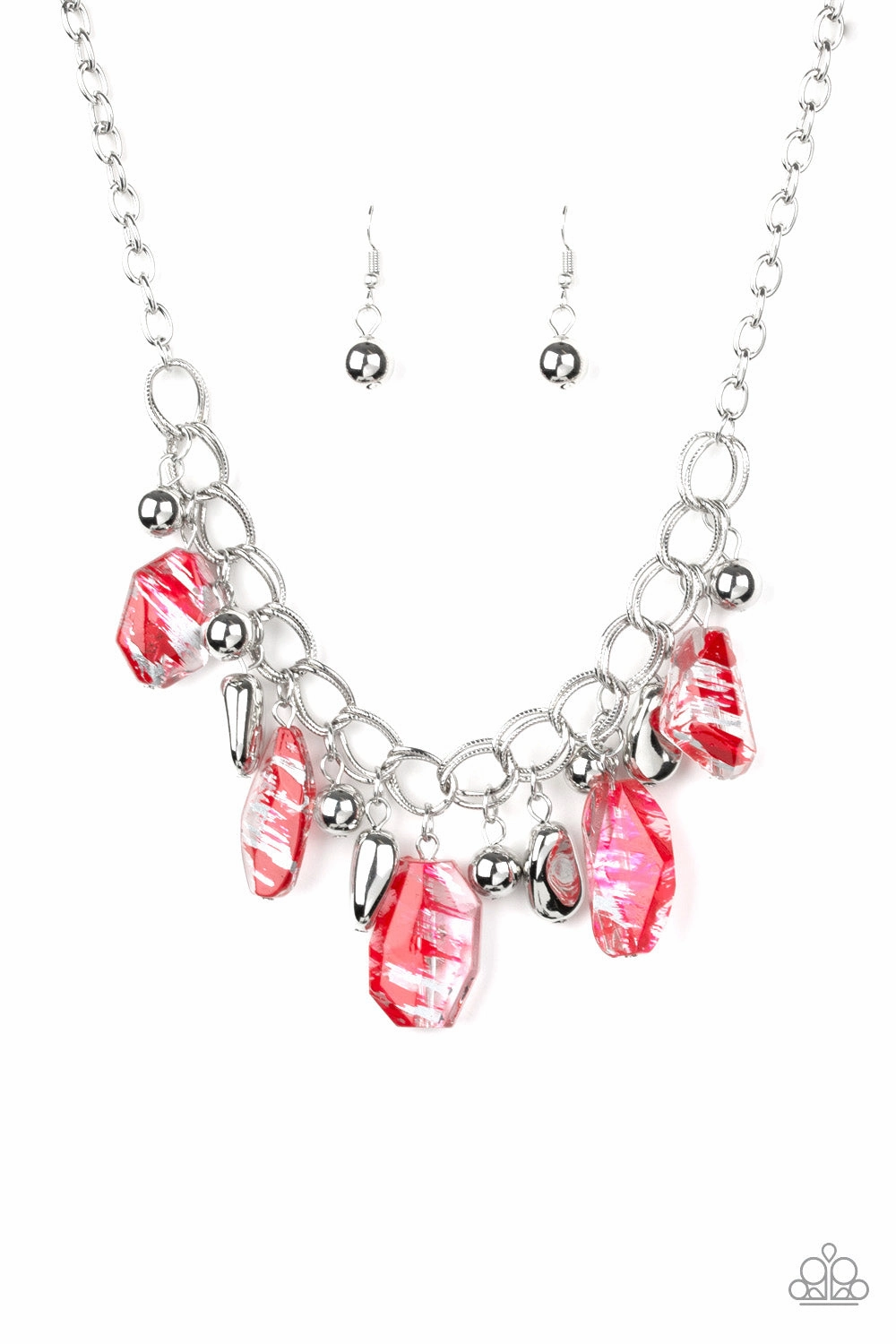 Modern Twist Travel Detail Paparazzi Accessories ? Chroma Drama - Red Necklace?Flat Rate Ship $4.50?