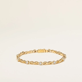 Silk Finish Bezel Set Diamond Bracelet | 1.65ctw | 8" |