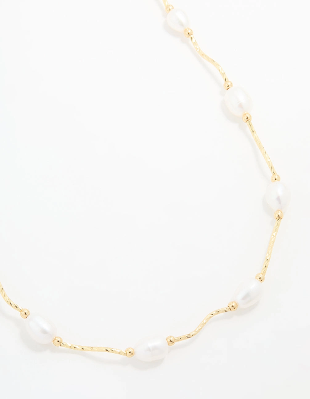 Natural Finish Gold Plated Freshwater Pearl Necklace