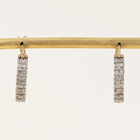 Shine Piece Polished Sparkle Diamond Hoop Earrings | 0.59ctw |