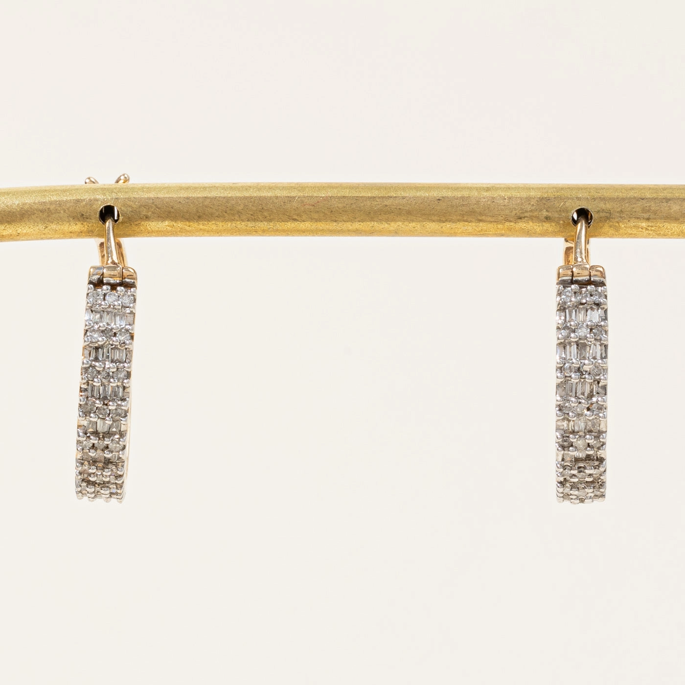 Shine Piece Polished Sparkle Diamond Hoop Earrings | 0.59ctw |