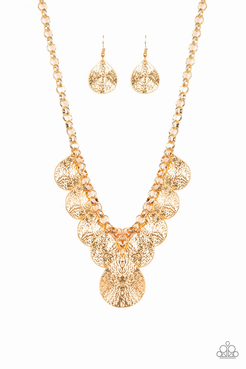 Paparazzi Accessories ? Texture Storm - Gold Necklace?Flat Rate Ship $4.50? Signature Piece