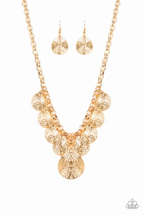 Paparazzi Accessories ? Texture Storm - Gold Necklace?Flat Rate Ship $4.50? Signature Piece