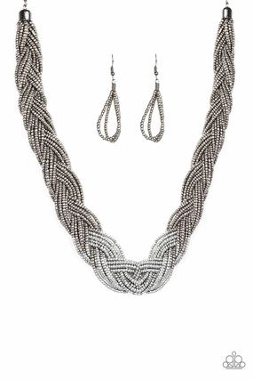 Value Design Luxury Touch Paparazzi Accessories ? Brazilian Brilliance - Silver Necklace?Flat Rate Ship $4.50?