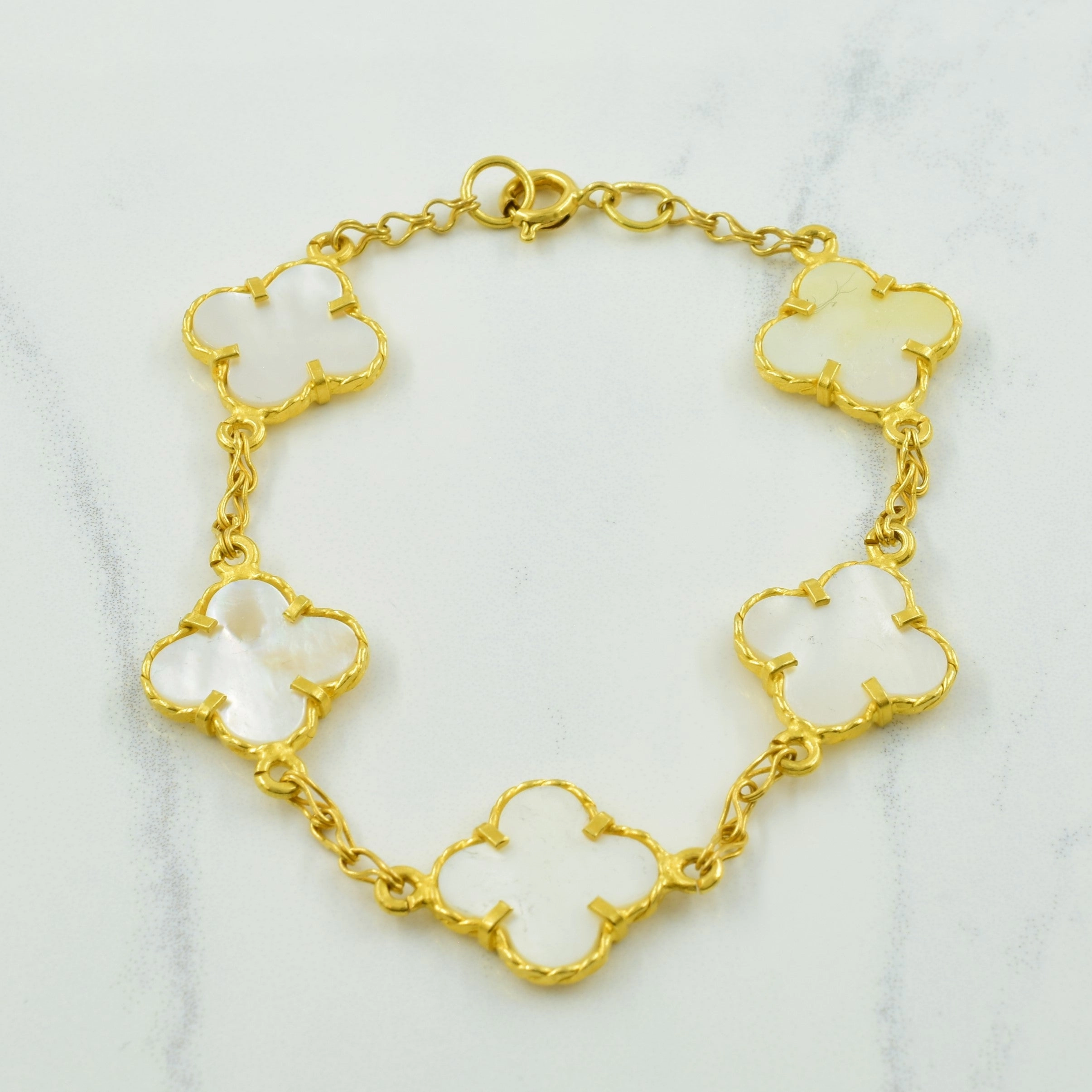 Elegant Radiance Shiny Glam Mother of Pearl Bracelet | 12.50ctw | 6.5" |