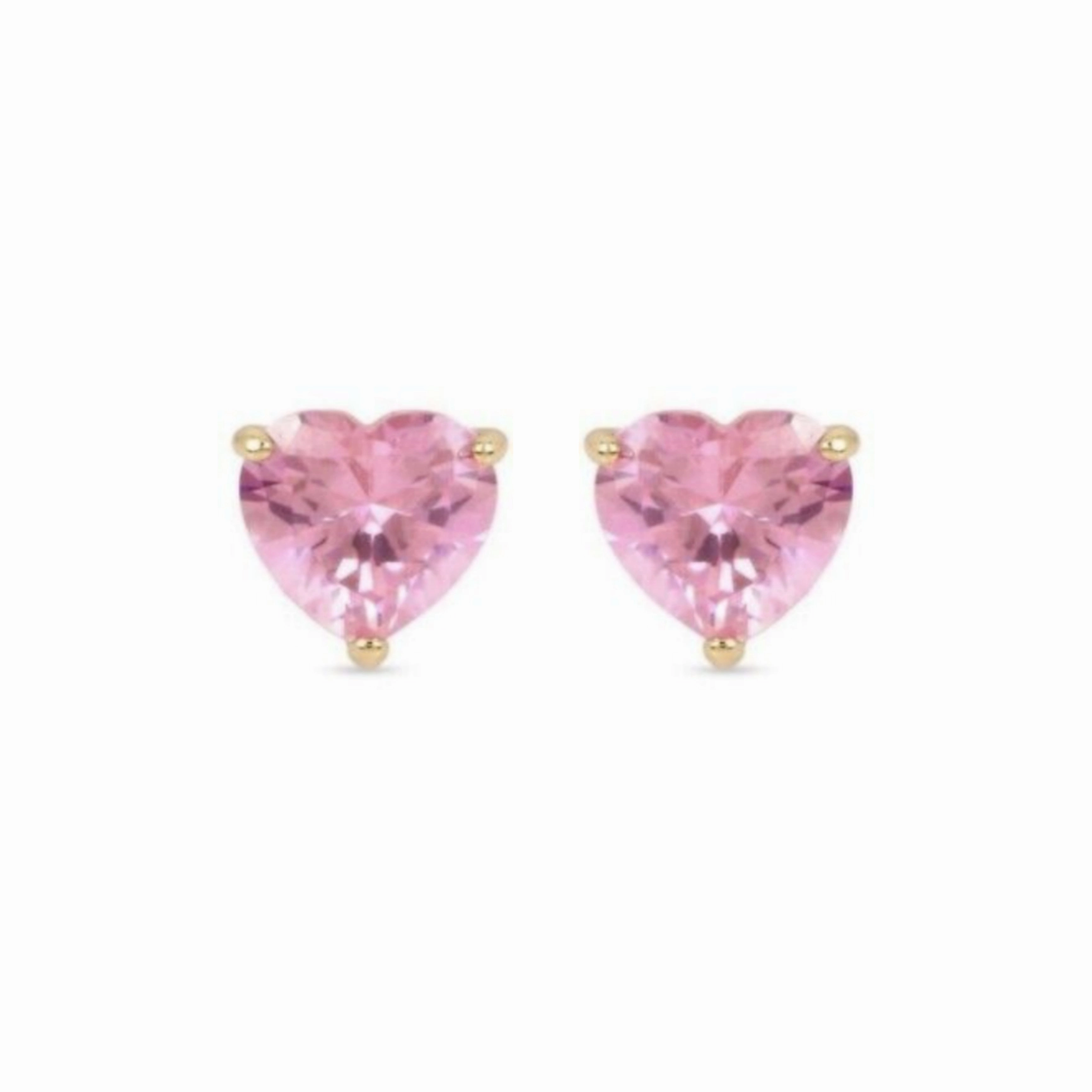 Gold Plated Surgical Steel CZ Heart Stud Earrings Artistic Jewelry Stylish Product