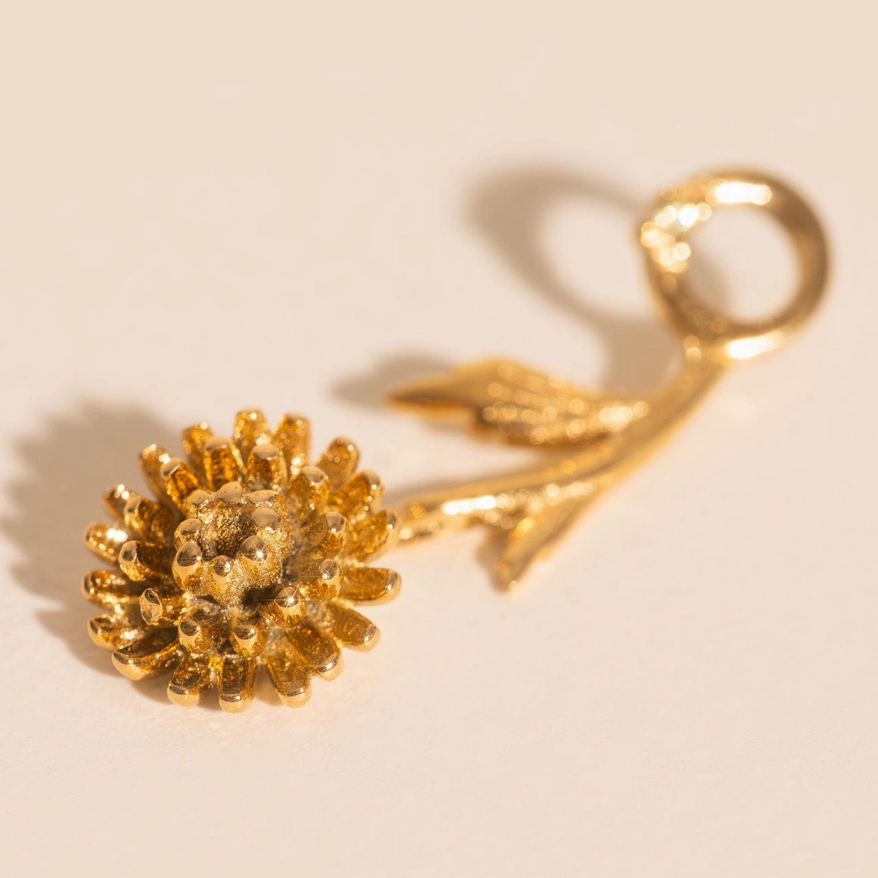 Graceful Beauty November Chrysanthemum Birth Flower Necklace Charm