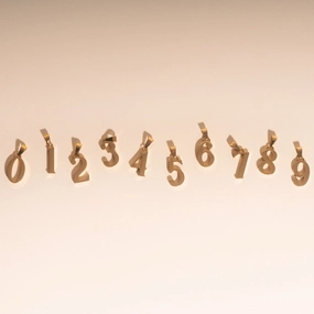 Custom Gifts Numbers Necklace Charm 2-Pack (Gold)