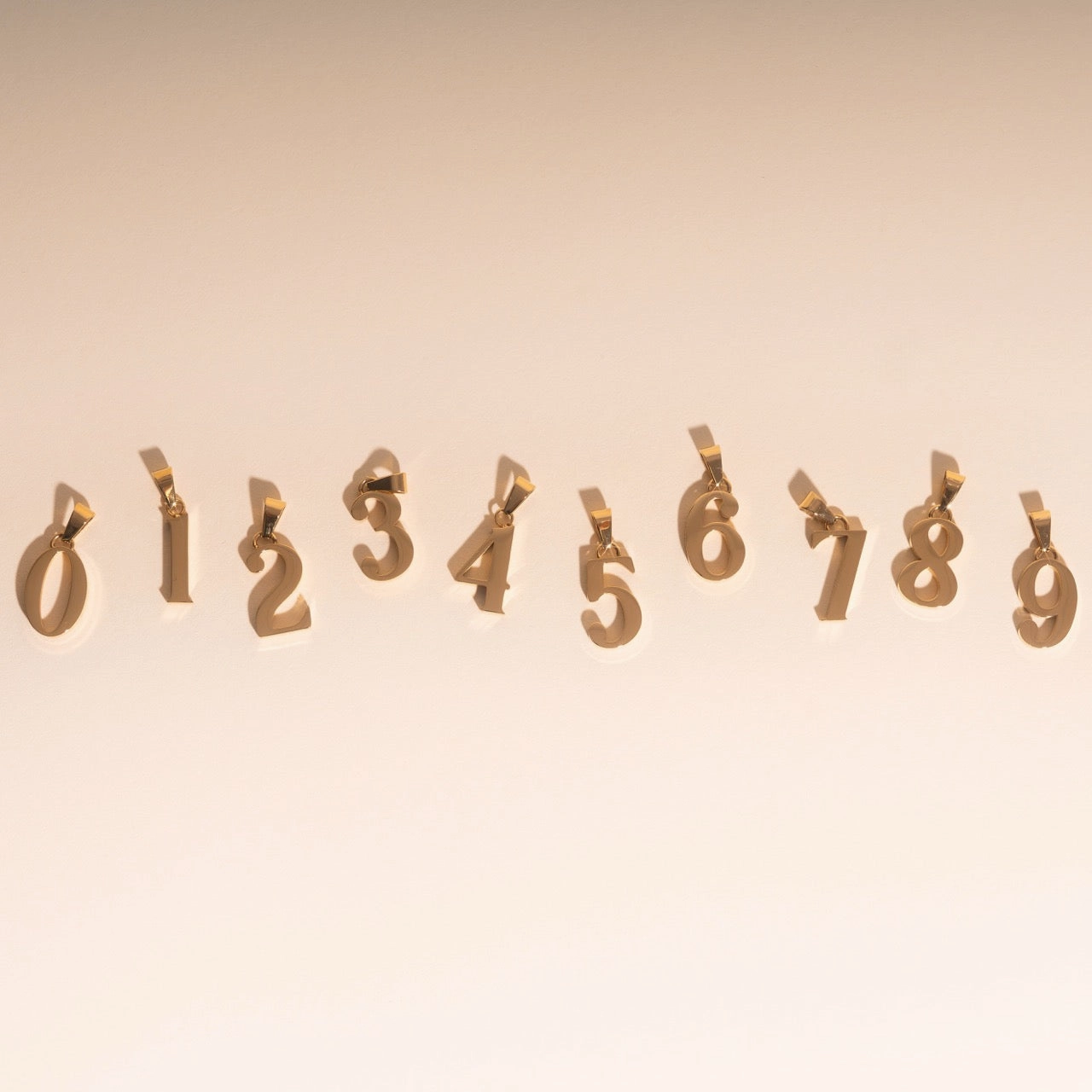 Quick Shine Glam Glow Numbers Necklace Charm 2-Pack (Gold)