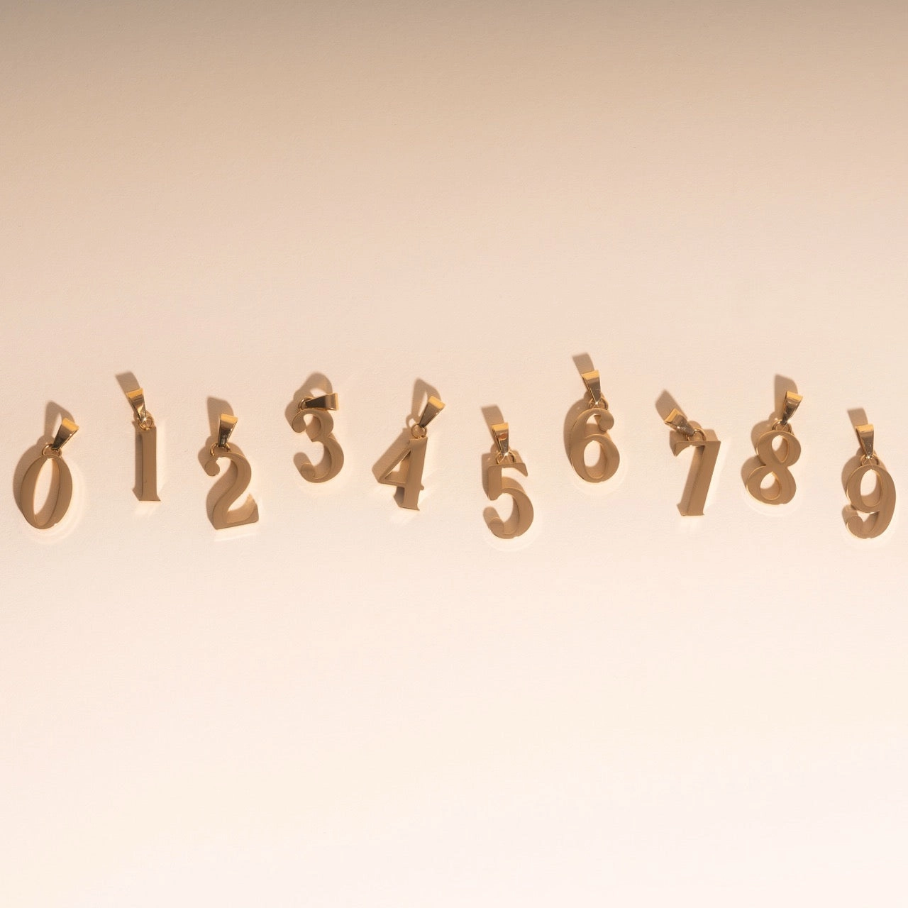 Custom Gifts Numbers Necklace Charm 2-Pack (Gold)