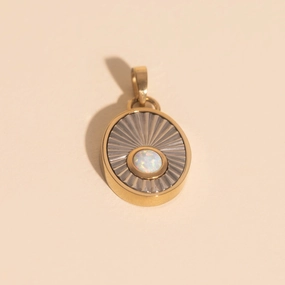 October Birthstone Necklace Charm Vibrant Finish Luxury Layer