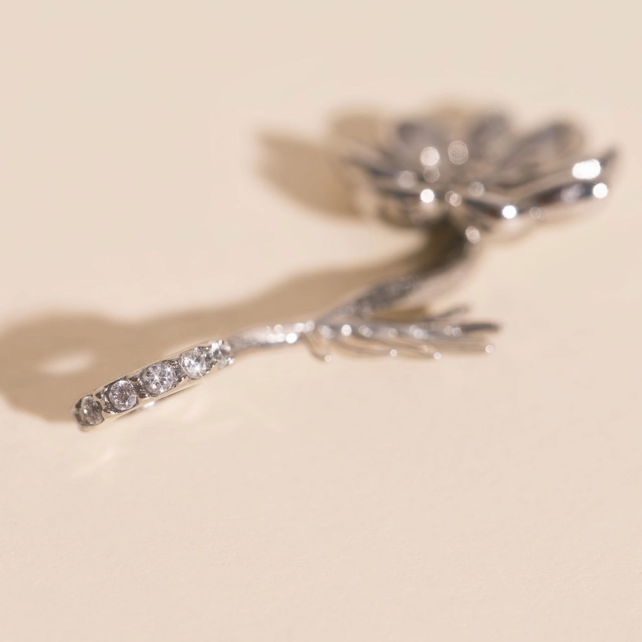 Subtle Sparkle October Cosmos Birth Flower Necklace Charm