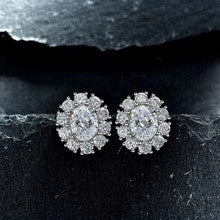 2.0Ct Oval Cut Women Flower Shape Stud Earrings In Sterling Silver Classic Adornment Affordable Adornment