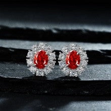 Contemporary Decoration Sturdy Vibe 2.0Ct Oval Cut Women Flower Shape Stud Earrings In Sterling Silver