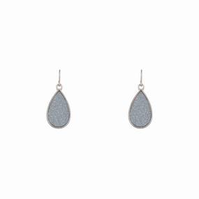 Striking Item Brilliant Accessory Silver Glitter Teardrop Earrings