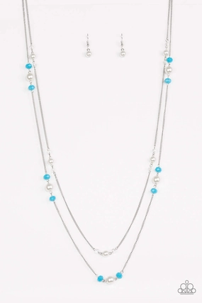 Paparazzi Accessories ? Spring Splash - Blue Necklace?Flat Rate Ship $4.50? Petite Accent Elegant Charm