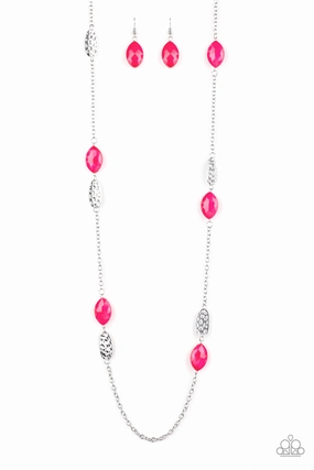 Traditional Adornment For Office Paparazzi Accessories ? Beachfront Beauty - Pink Necklace?Flat Rate Ship $4.50?