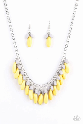 Paparazzi Accessories ? Bead Binge - Yellow Necklace?Flat Rate Ship $4.50? High-End Item Ornamental Chain